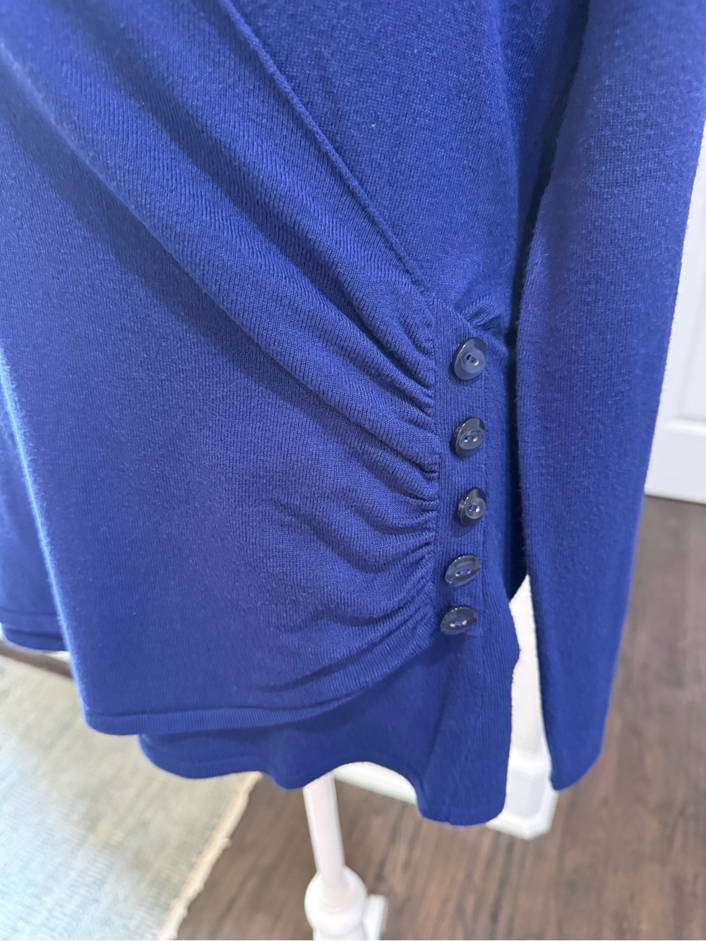Apt. 9 Deep Blue Wrap-Style Long Sleeve Blouse - Picture 3 of 10